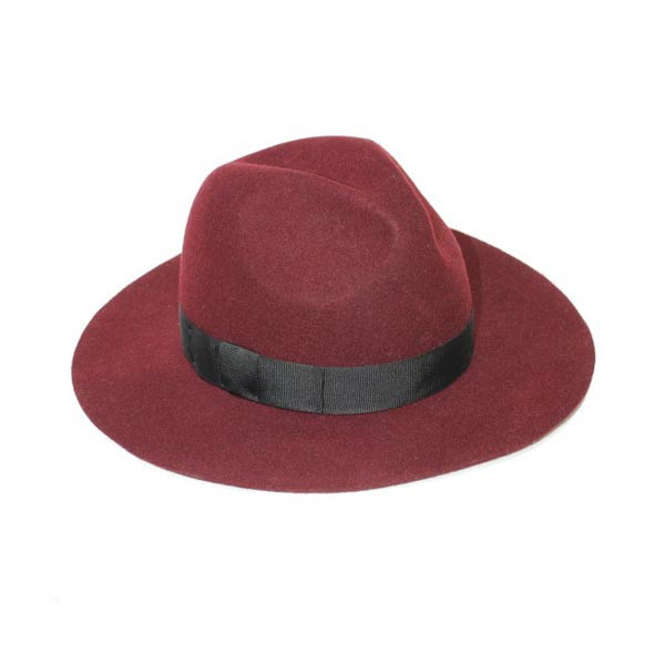 Burgundowa fedora