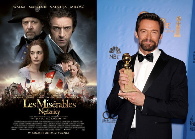 Najlepszy aktor w komedii lub musicalu - Hugh Jackman, Nędznicy
