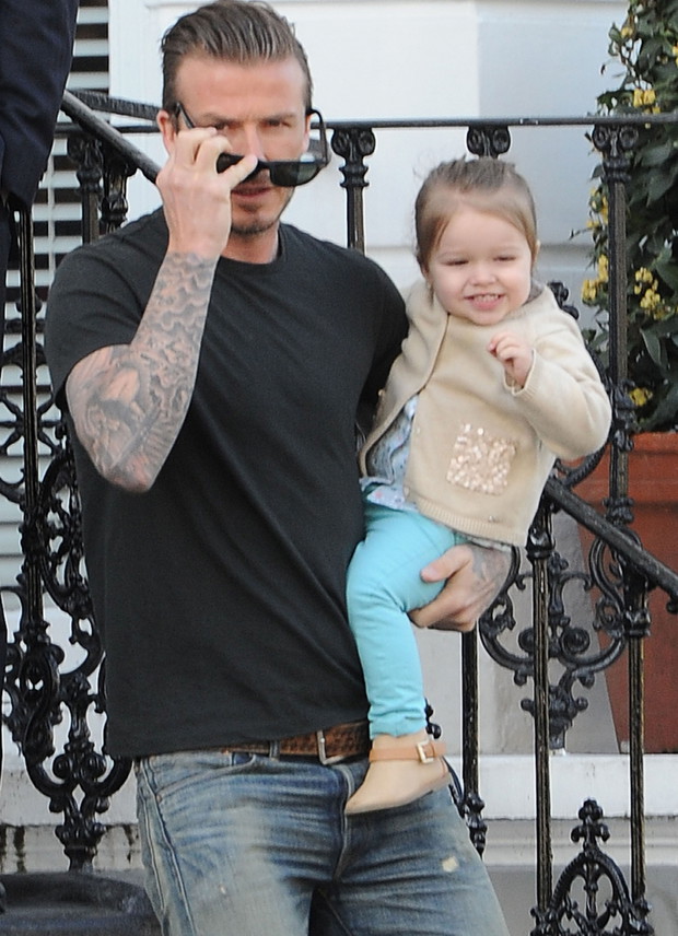 David Beckham z córką Harper