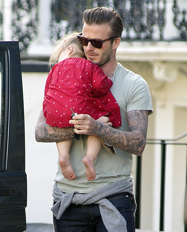 David Beckham z córką Harper