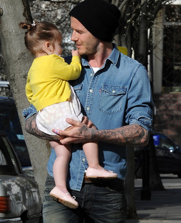 David Beckham z córką Harper