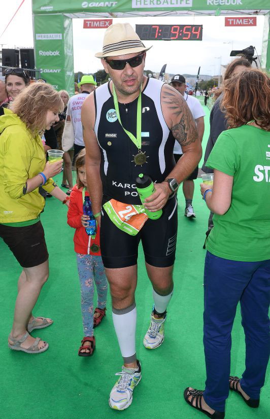 Tomasz Karolak podczas zawodów Herbalife Triathlon Gdynia 2013