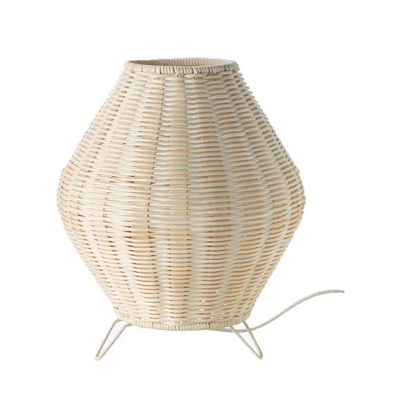 Kremowy i niebieski we wnętrzu: Lampa stołowa HELG, ok. 100 zł, IKEA
