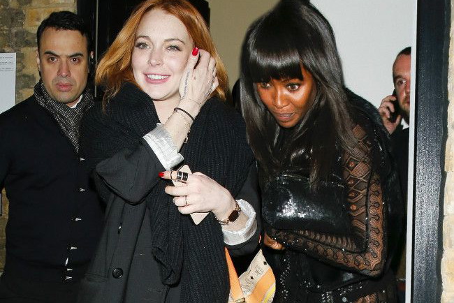Lindsay Lohan i Naomi Cambell opuszczają klub