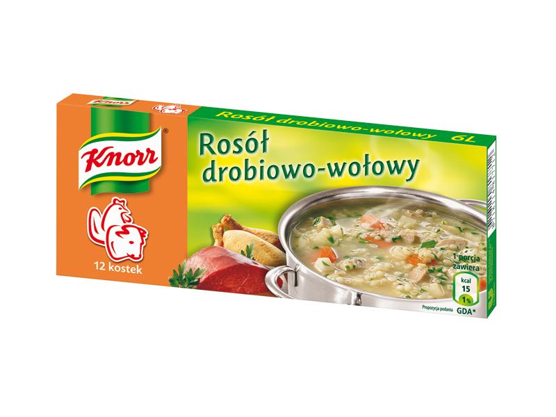 Rosół drobiowo-wołowy, Knorr, bulion, kostka rosołowa