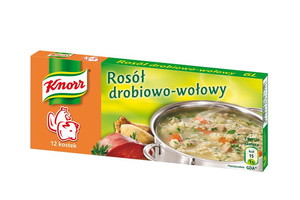 Rosół drobiowo-wołowy, Knorr, bulion, kostka rosołowa