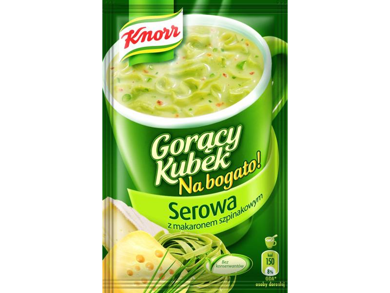 Gorący Kubek Na Bogato! Serowa z makaronem szpinakowym