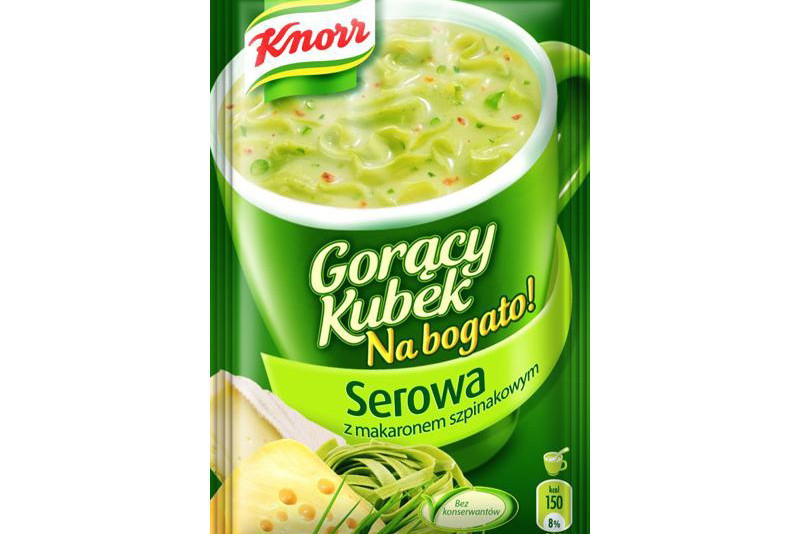 Gorący Kubek Na Bogato! Serowa z makaronem szpinakowym