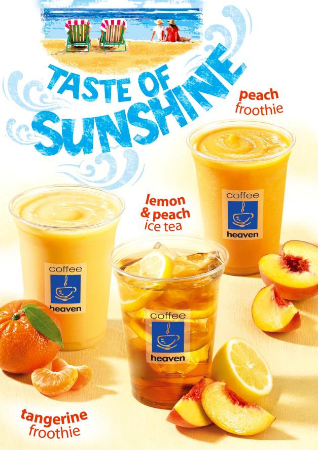 Taste of sunshine - Froothies i Lemon & Peach Ice Tea, coffeeheaven