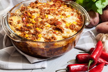 Mexican potato casserole with minced meat