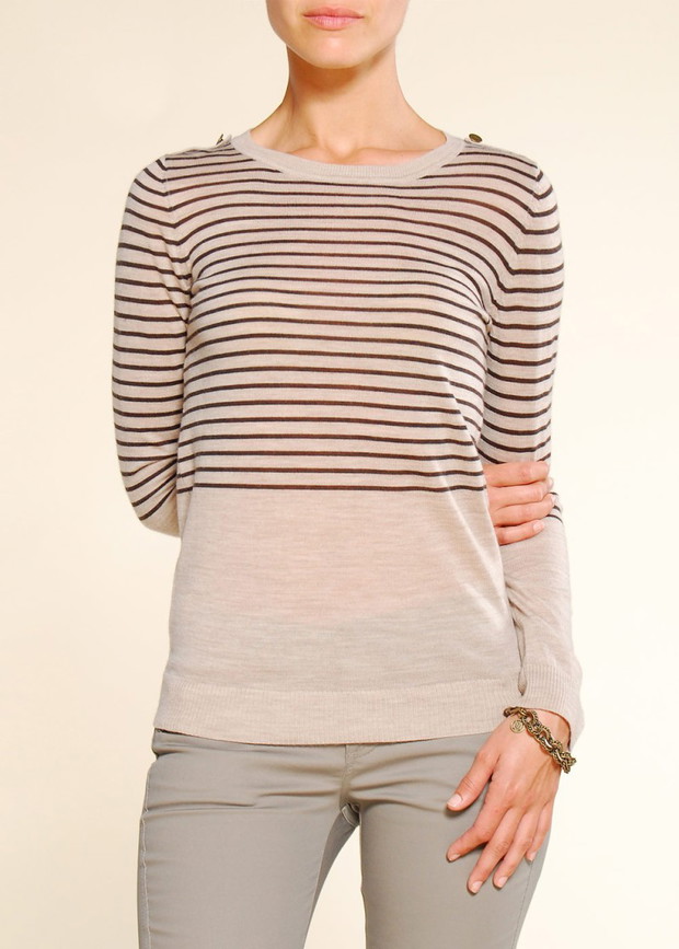 beżowy sweter Mango w paski - jesień-zima 2010/2011