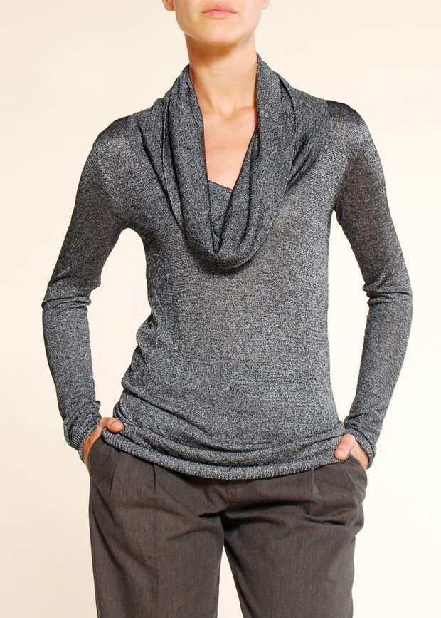 popielaty sweter Mango z bufkami - jesień-zima 2010/2011