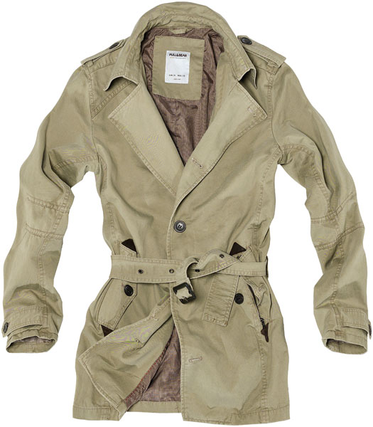 beżowy płaszczyk Pull and Bear - moda wiosna/lato