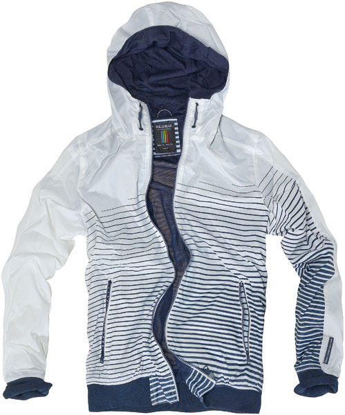 biała kurtka Pull and Bear w paski - kolekcja wiosenno/letnia