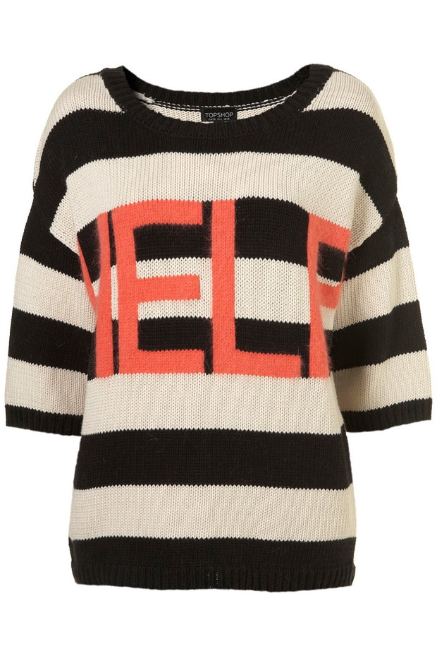 czarny sweter Topshop w pasy - jesień/zima 2011/2012