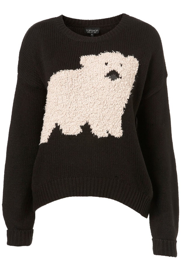 czarny sweter Topshop z aplikacją - jesień/zima 2011/2012