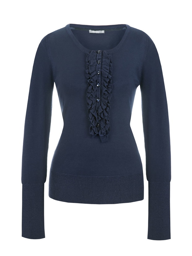 granatowy sweter Viceversa z żabotem - jesień/zima 2011/2012