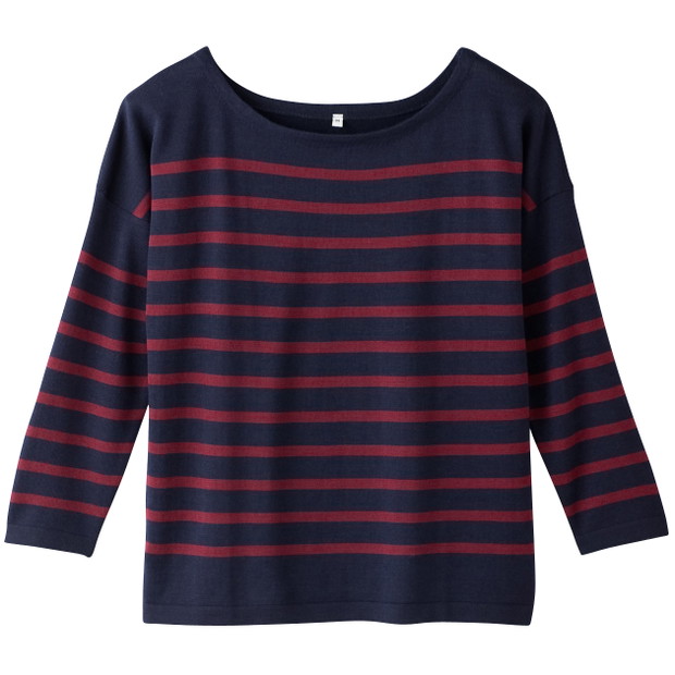granatowy sweter w paski Muji - jesień/zima 2011/2012