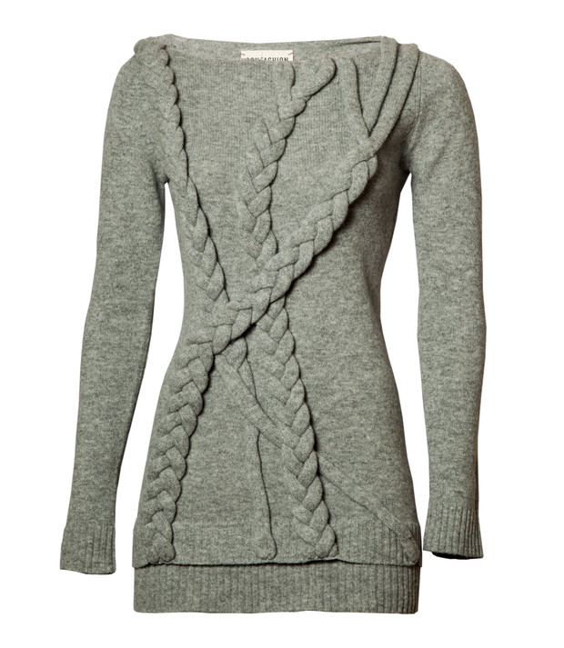 szary sweter Conifashion z kokardą - jesień/zima 2011/2012