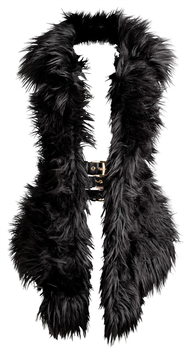 czarny kamizelka H&M Varsace z futerkiem - jesień/zima 2011/2012