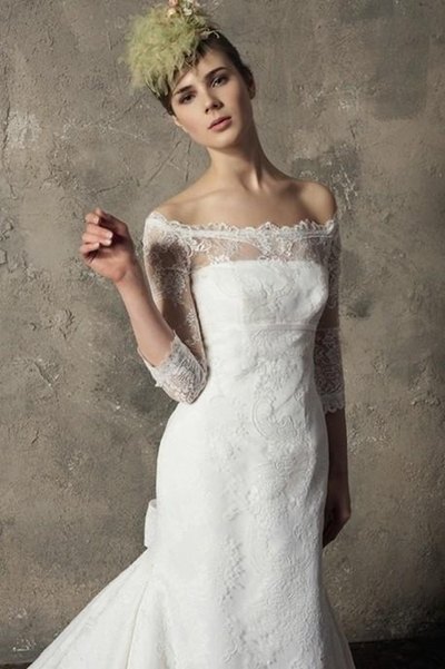 biały suknia ślubna Higar Novias koronkowa - trendy 2012