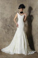 biały suknia ślubna Higar Novias syrenka - trendy 2012