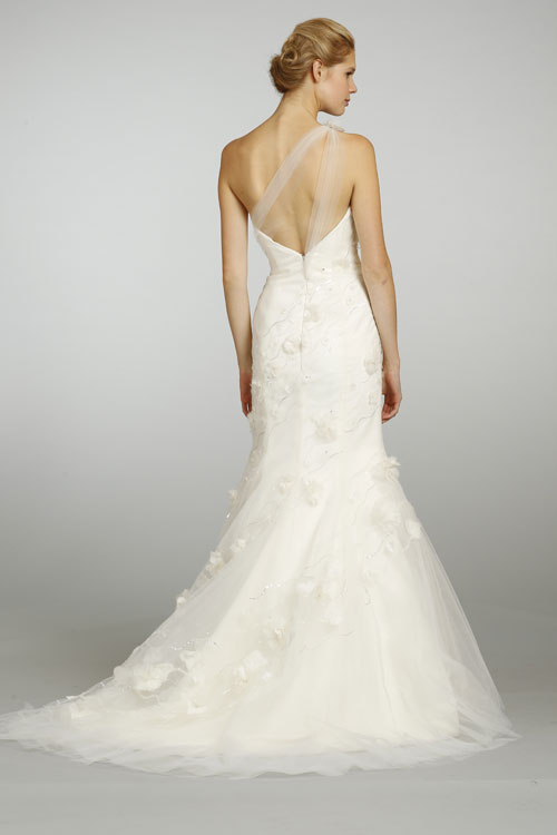 suknia ślubna Alvina Valenta w kwiaty - tył