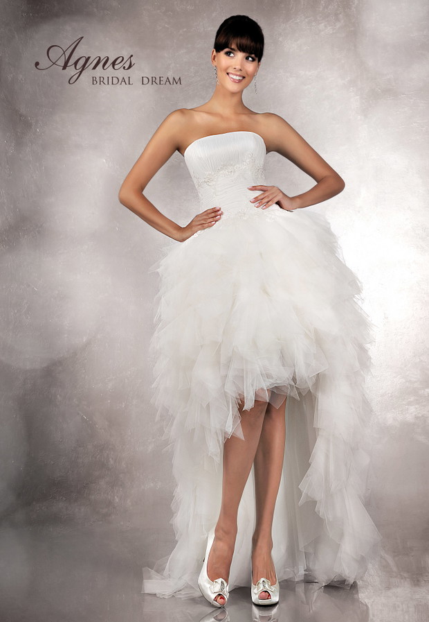 suknia ślubna Agnes Bridal Dream z falbankami asymetryczna
