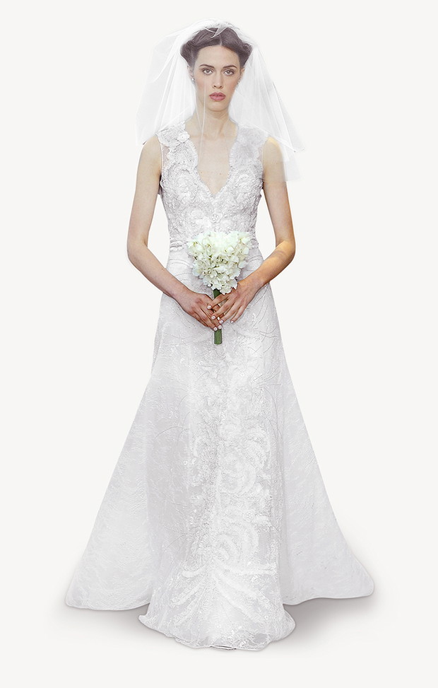 suknia ślubna Carolina Herrera koronkowa