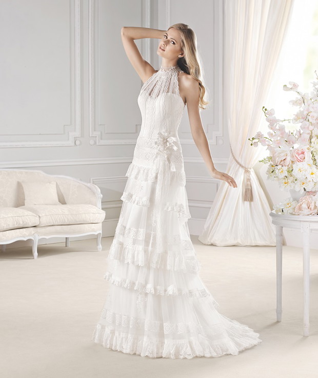 suknia ślubna La Sposa z falbanami