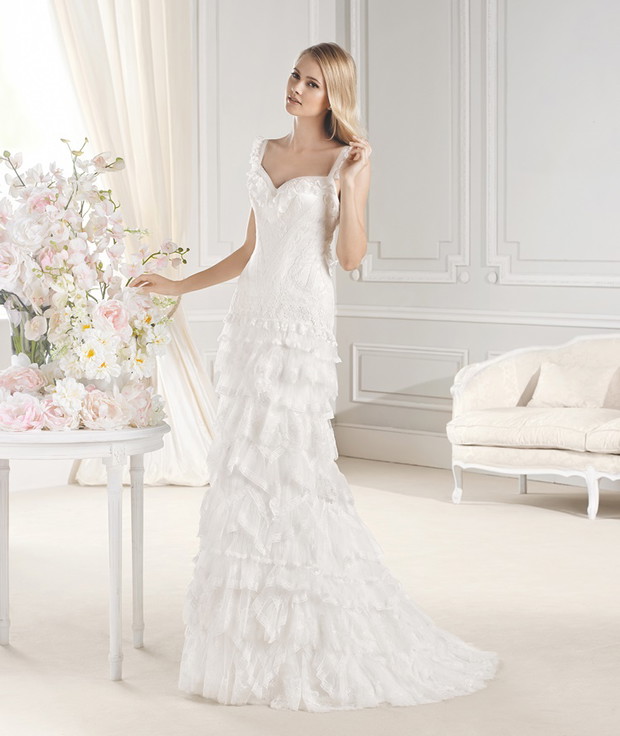 suknia ślubna La Sposa z falbanami