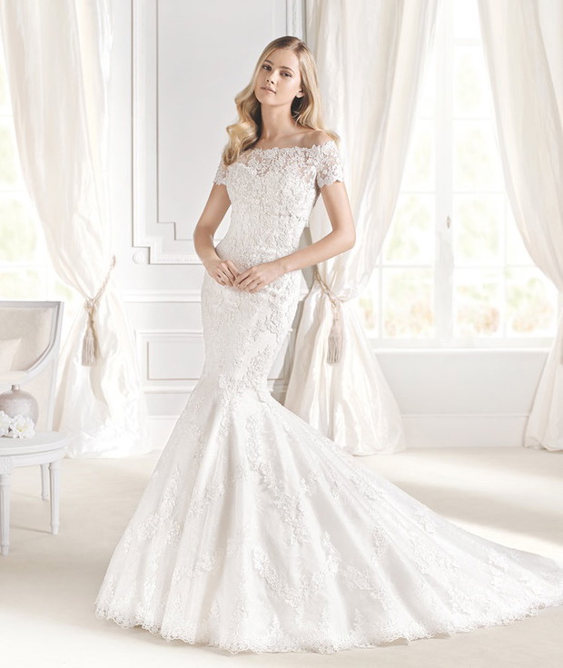 suknia ślubna La Sposa z krótkam rękawem