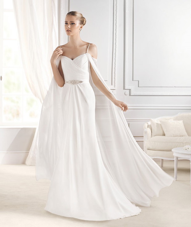 suknia ślubna La Sposa z odkrytymi ramionami