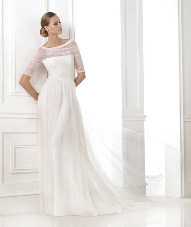 suknia ślubna Pronovias zabudowana
