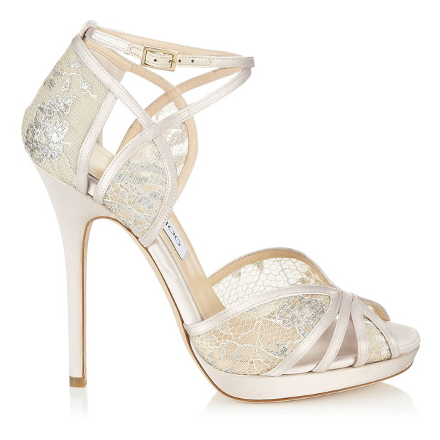 buty ślubne Jimmy Choo koronkowe