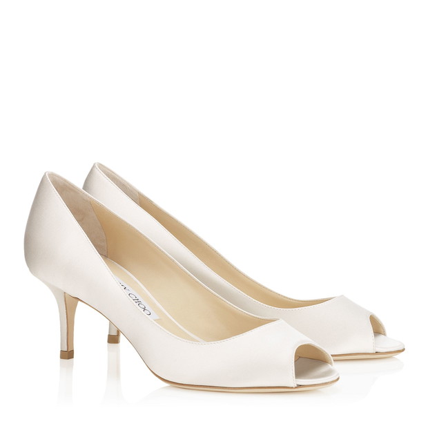 buty ślubne Jimmy Choo na niskim obcasie