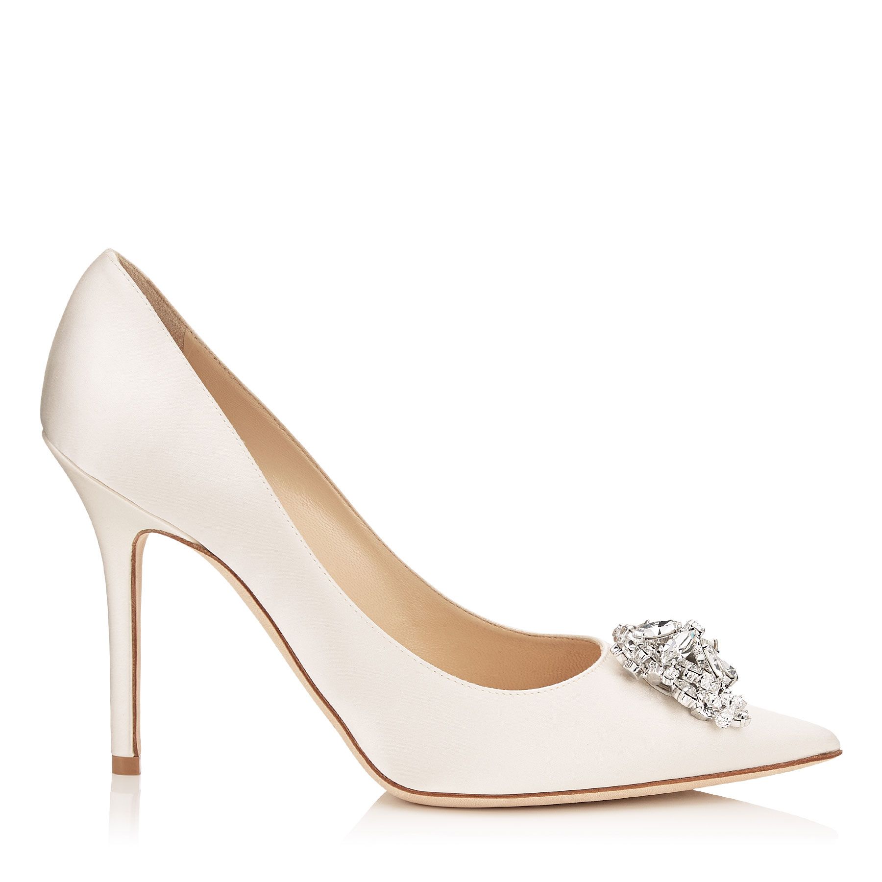 buty ślubne Jimmy Choo z broszką