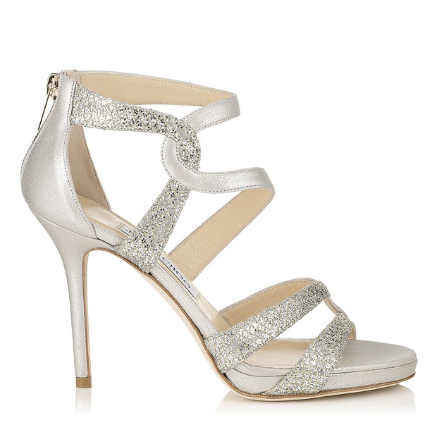 srebrne sandałki Jimmy Choo