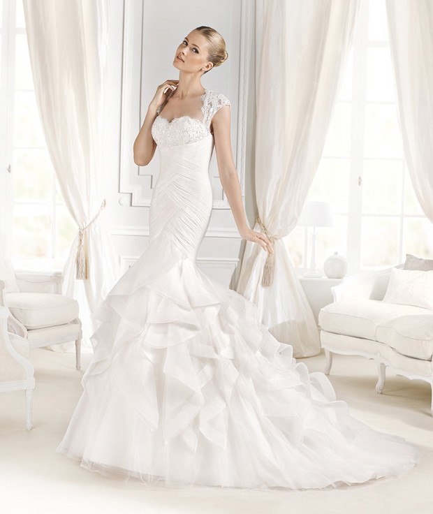 suknia ślubna La Sposa z falbanami