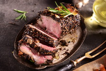 Baked pork ham with herbs