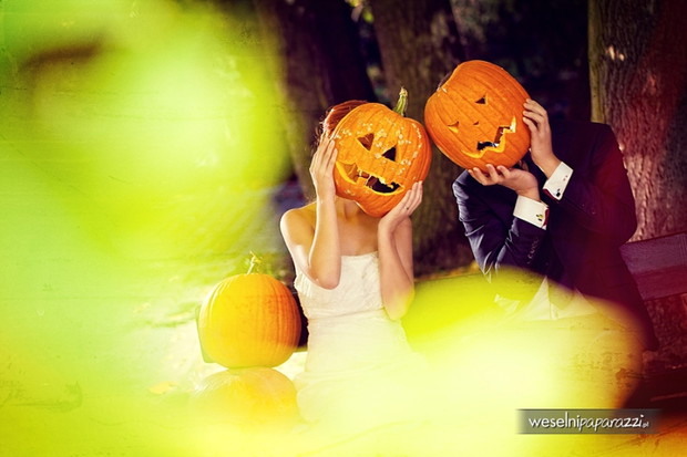 Halloweenowa sesja ślubna