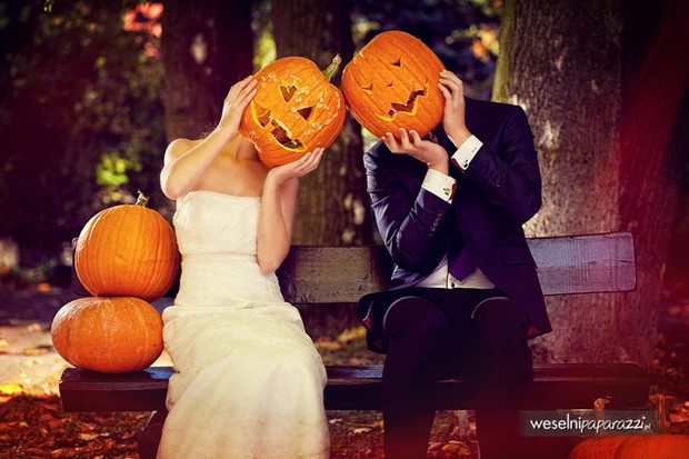 Halloweenowa sesja ślubna