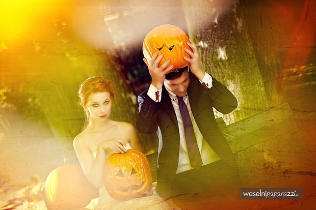 Halloweenowa sesja ślubna