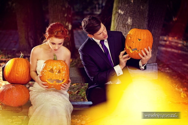 Halloweenowa sesja ślubna