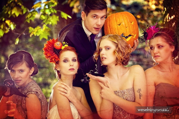 Halloweenowa sesja ślubna