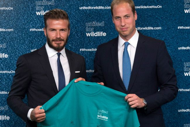Książę William i David Beckham na rozpoczęciu kampanii United