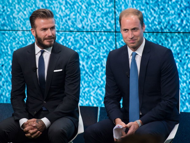 Książę William i David Beckham na rozpoczęciu kampanii United