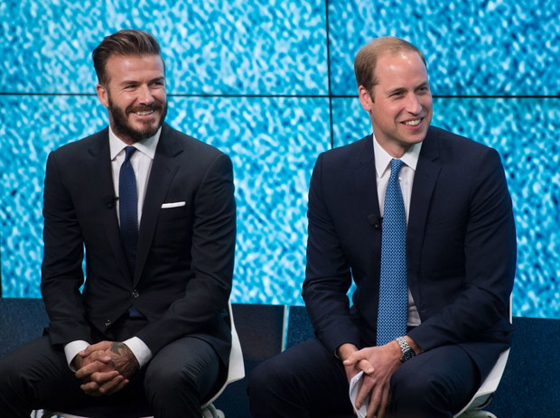 Książę William i David Beckham na rozpoczęciu kampanii United