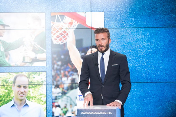 Książę William i David Beckham na rozpoczęciu kampanii United