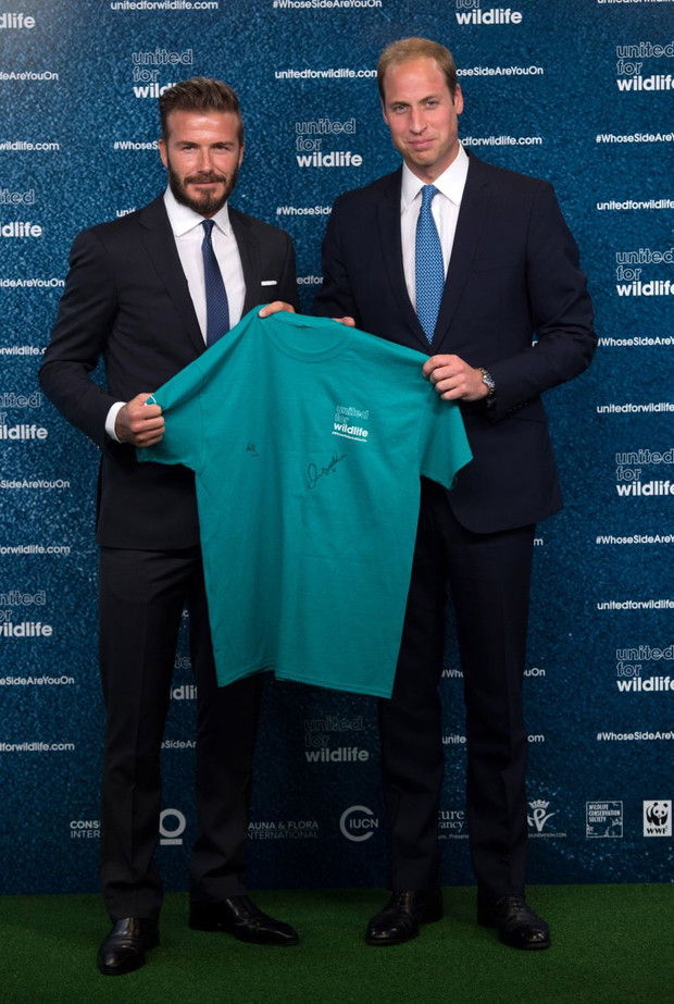 Książę William i David Beckham na rozpoczęciu kampanii United